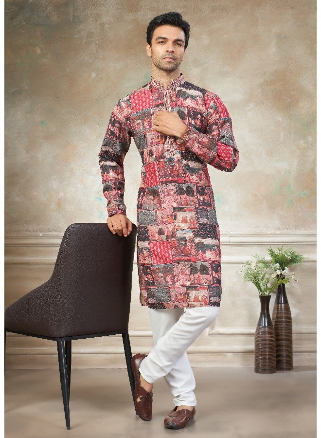 OUTLUK Multicolour Cotton Kurta for Men - Image 3
